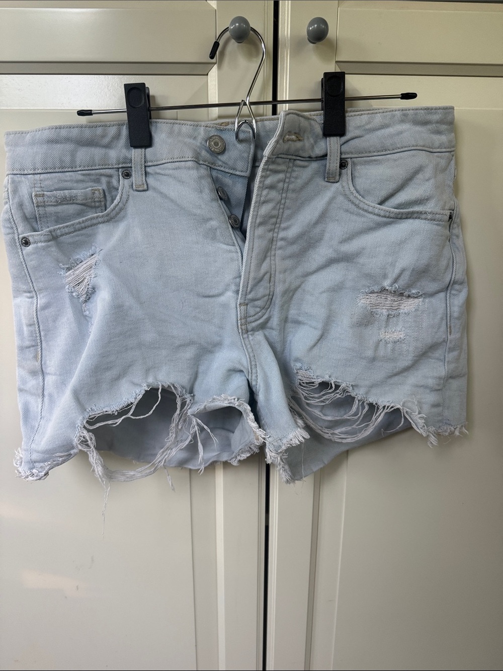 Old Navy Light Blue Distressed Denim Shorts